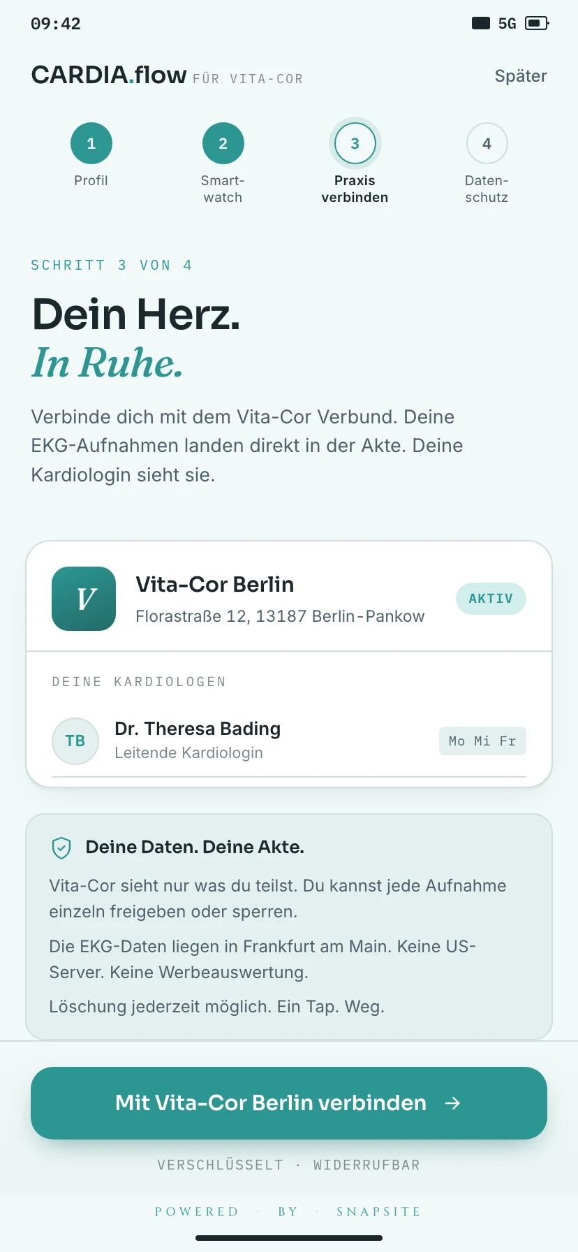 App einrichten und die Praxis verbinden