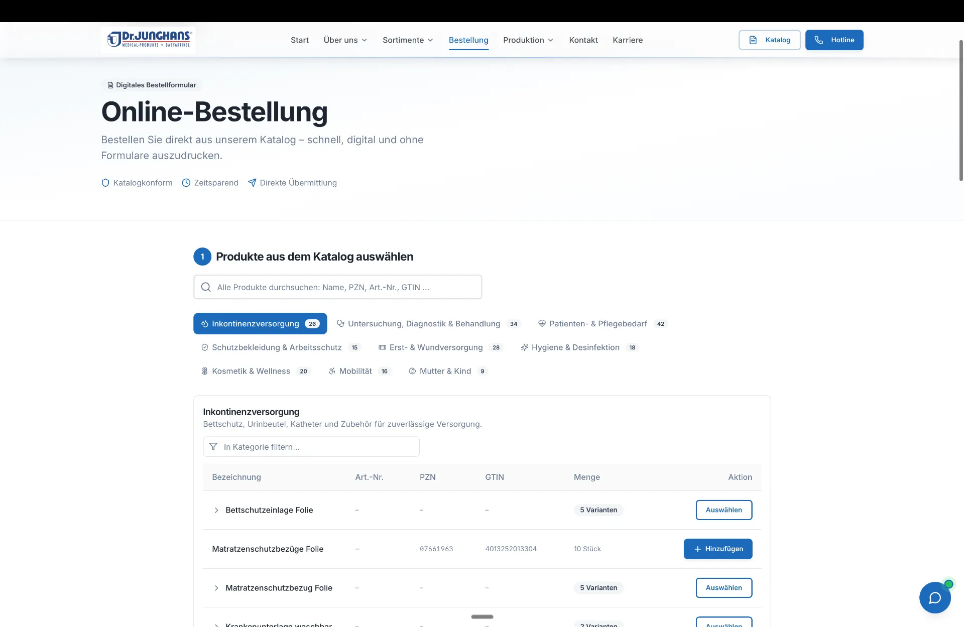 Der Kern: Bestellen per Klick statt per Fax.