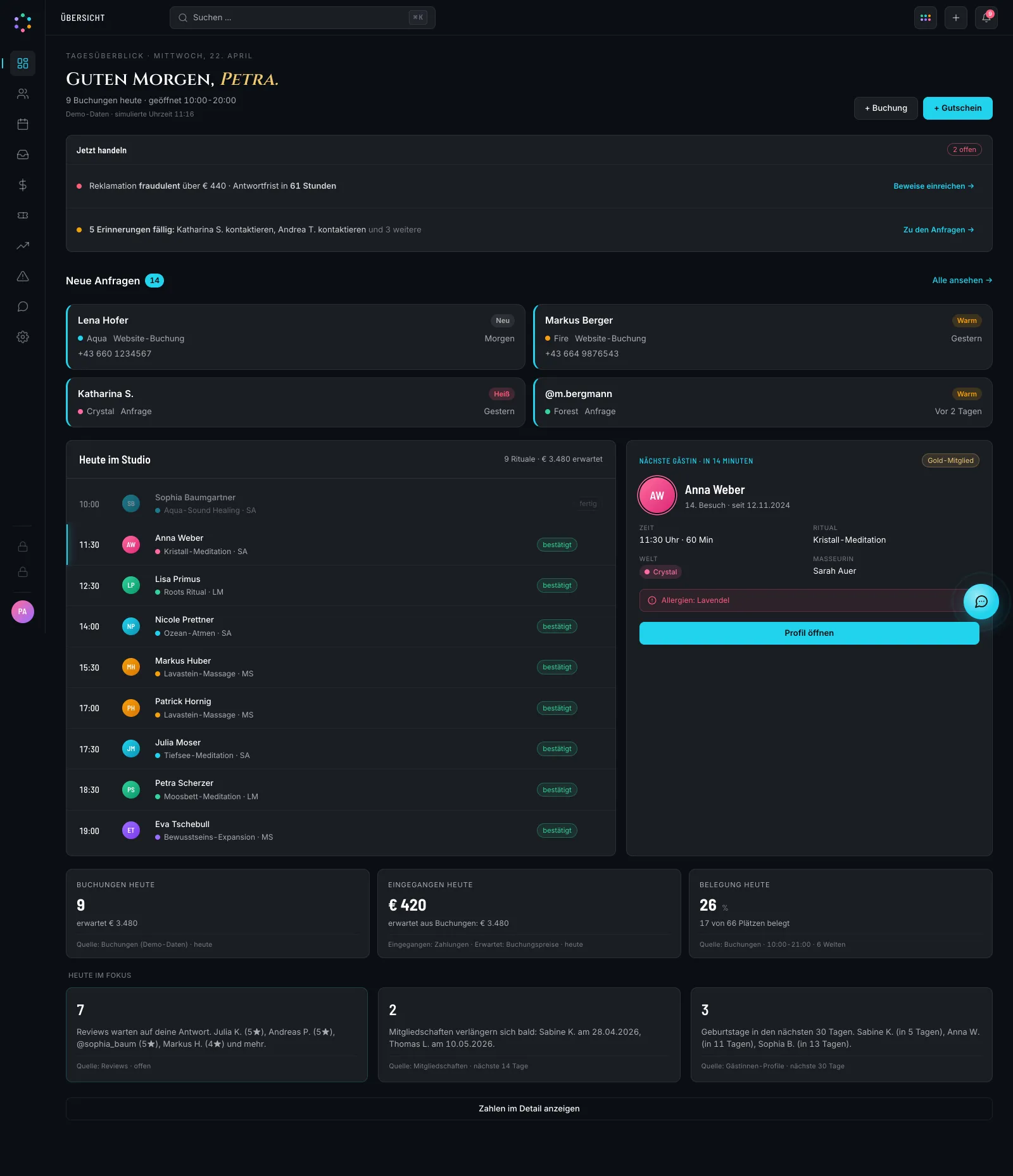 SYNYSSPACE CRM Dashboard