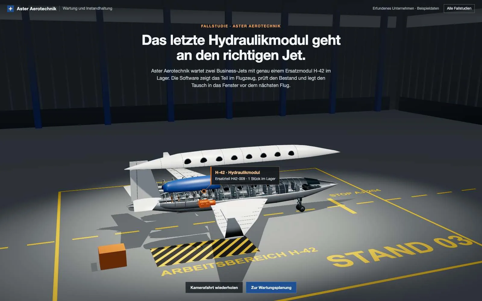 Wartung einer Jetflotte: Arbeitsplatz der Konzeptdemo